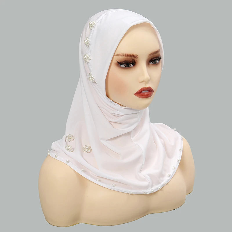 Foulard hijab instantané pour femme avec perles, foulard musulman en jersey premium, turban doux et respirant, intérieur hijab pour femme musulmane