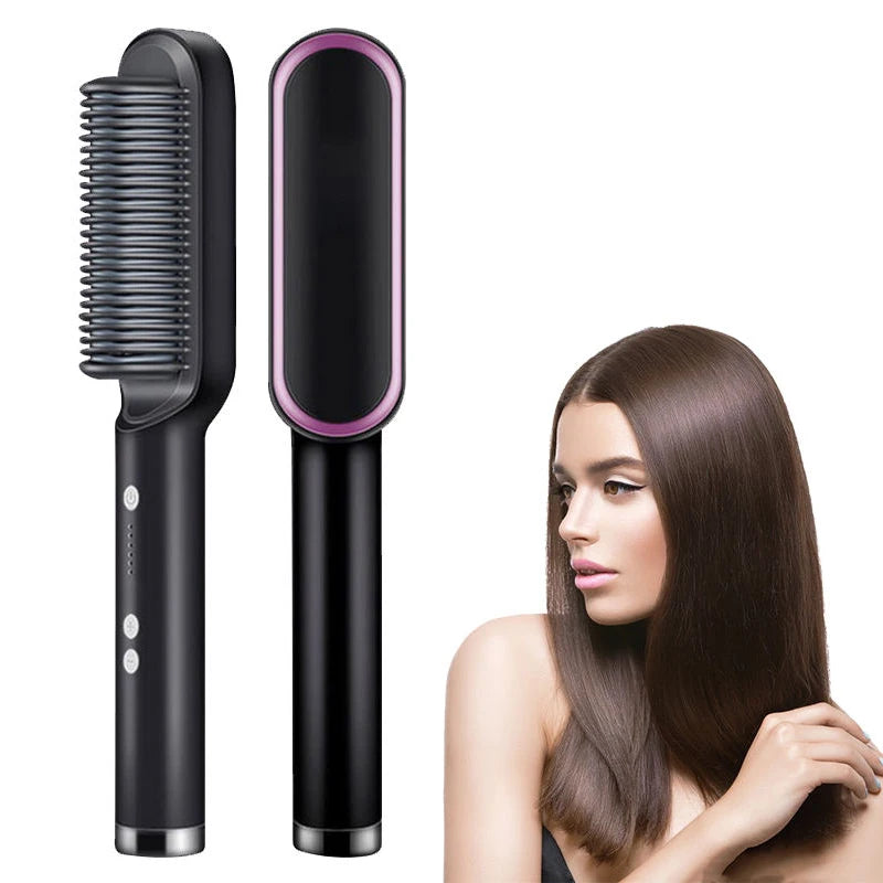 Brosse lissante électrique professionnelle et tendance à chauffage rapide en céramique