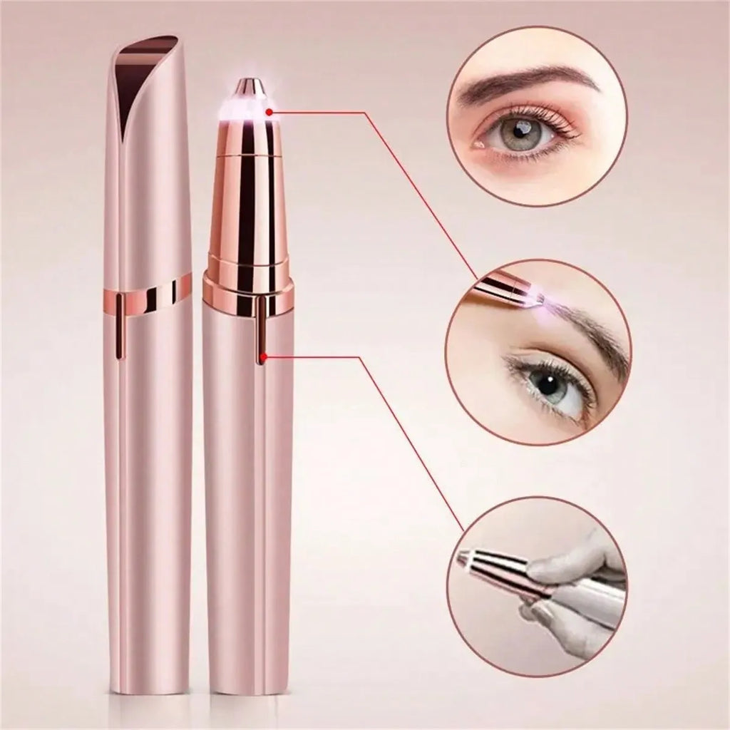Tondeuse à sourcils électrique pour femmes, crayon à sourcils, épilateur de visage automatique, couteau de poche