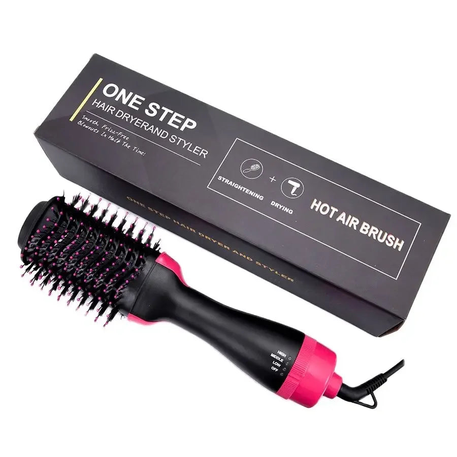 Brosse séchoir à cheveux pour femmes, lisseur, boucleur, masseur 4 en 1, chauffage rapide, volumateur en une étape, brosses à air chaud