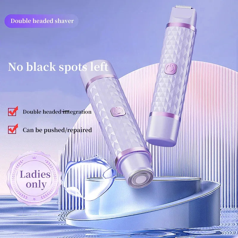 Rasoir électrique 2 en 1 pour femmes - Convient pour l'épilation à sec et humide du maillot, des sourcils, du visage, des jambes et des aisselles