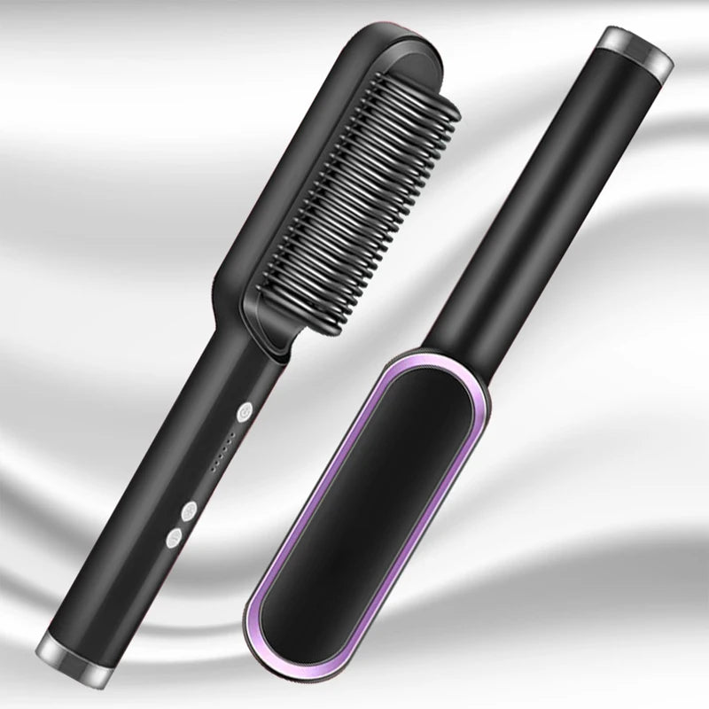 Brosse lissante électrique professionnelle et tendance à chauffage rapide en céramique