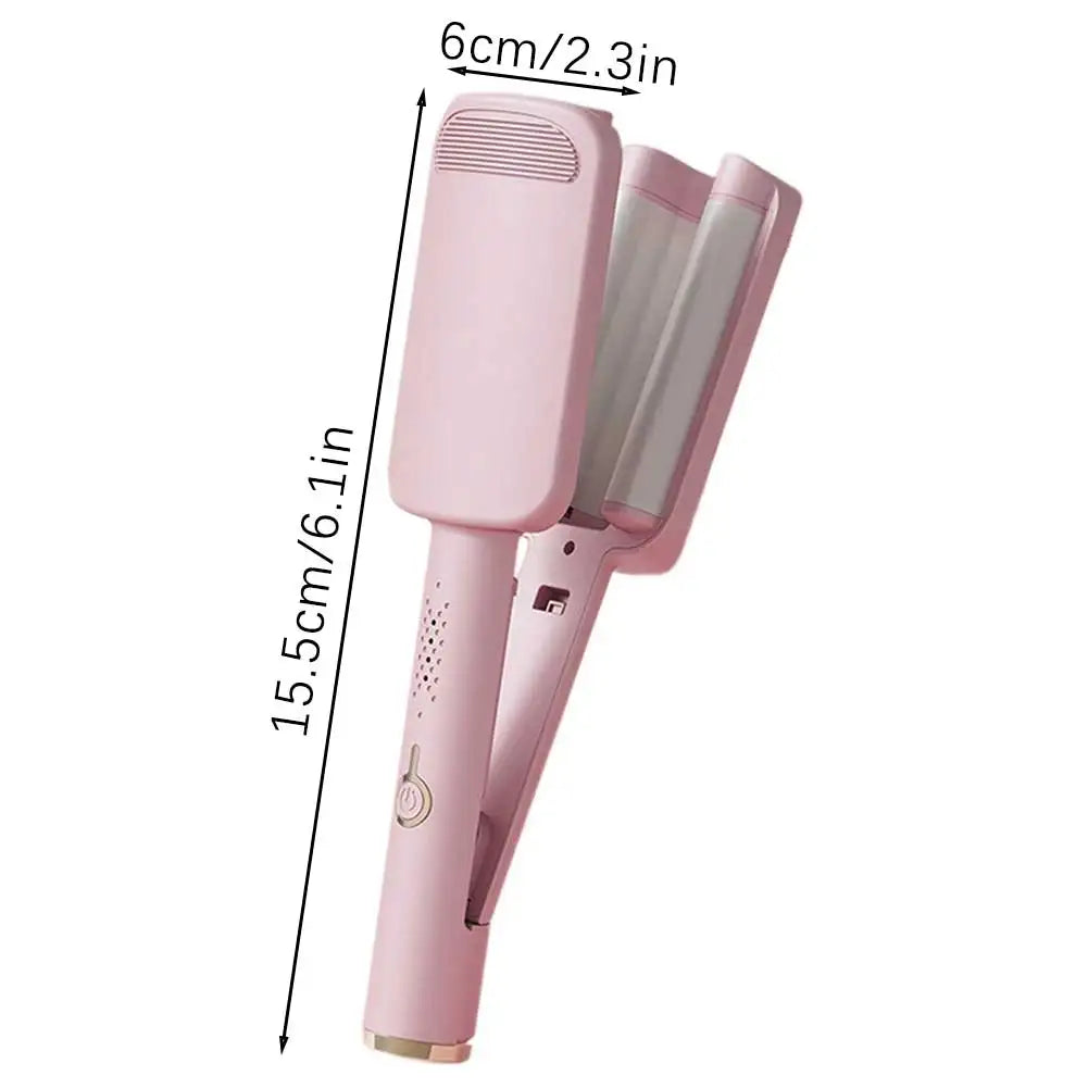 Fer à friser électrique 32 mm, outil de frisure automatique en laine d'agneau, fer à friser à ondulations profondes pour coiffure française longue durée, pour femmes.