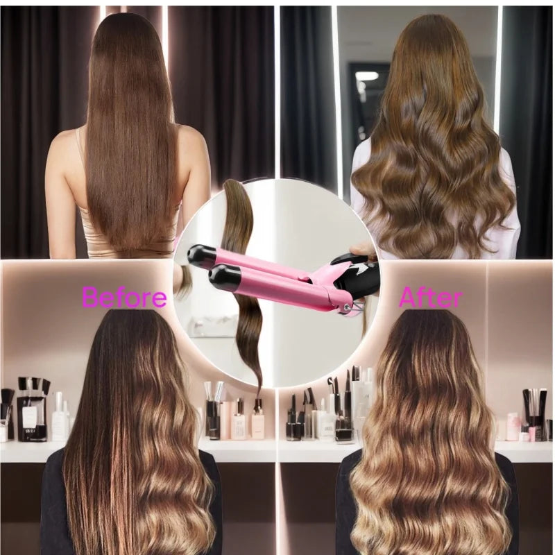 Fer à friser professionnel IRUIBEAUTY en céramique à triple cylindre, outil de coiffage