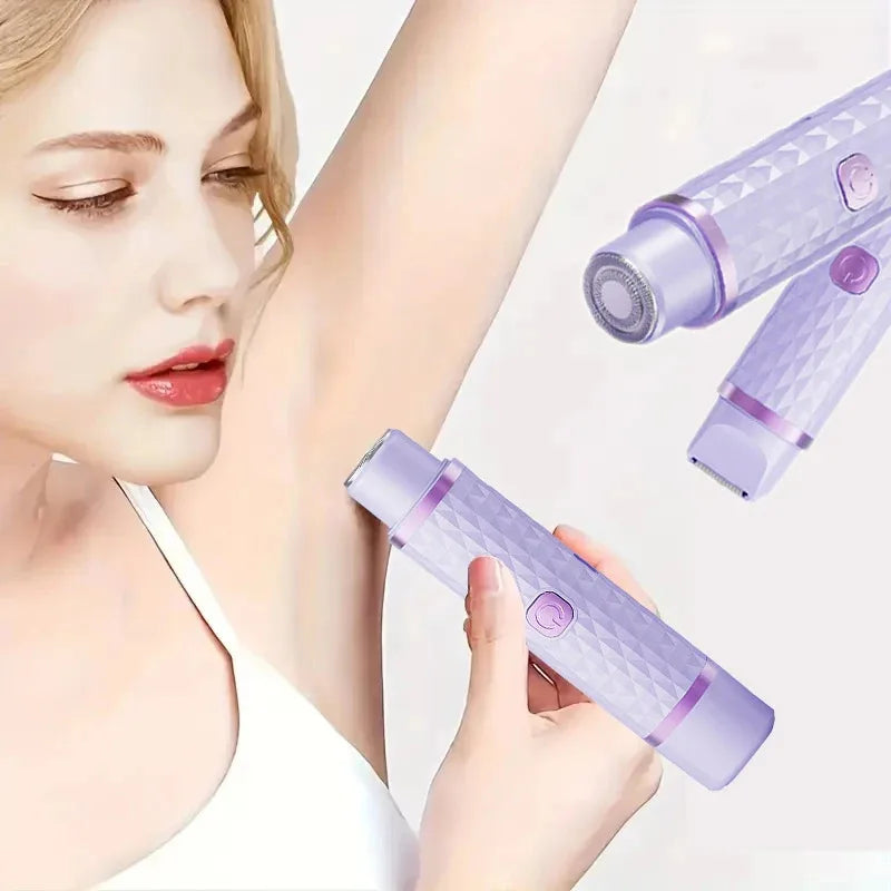 Rasoir électrique 2 en 1 pour femmes - Convient pour l'épilation à sec et humide du maillot, des sourcils, du visage, des jambes et des aisselles