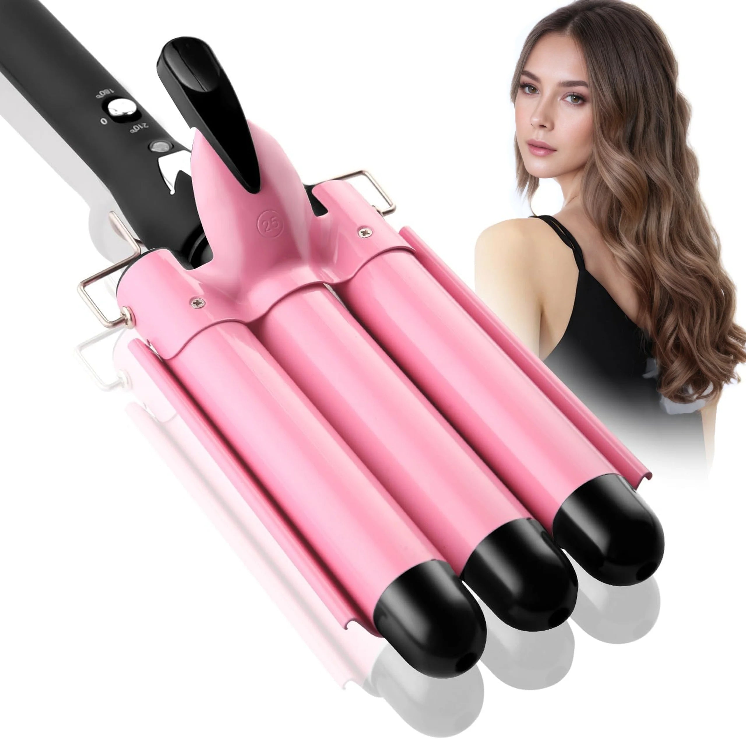 Fer à friser professionnel IRUIBEAUTY en céramique à triple cylindre, outil de coiffage