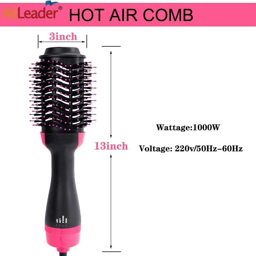 Brosse séchoir à cheveux pour femmes, lisseur, boucleur, masseur 4 en 1, chauffage rapide, volumateur en une étape, brosses à air chaud