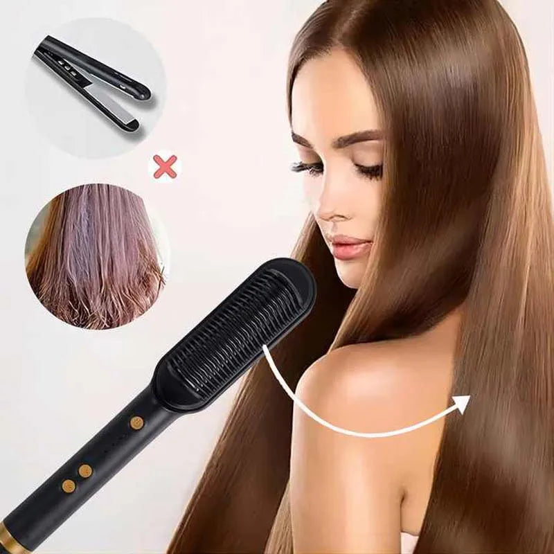 Brosse lissante électrique professionnelle et tendance à chauffage rapide en céramique
