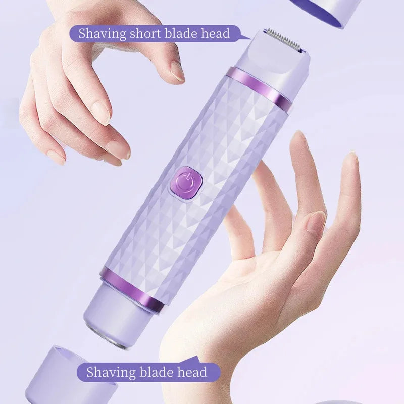 Rasoir électrique 2 en 1 pour femmes - Convient pour l'épilation à sec et humide du maillot, des sourcils, du visage, des jambes et des aisselles