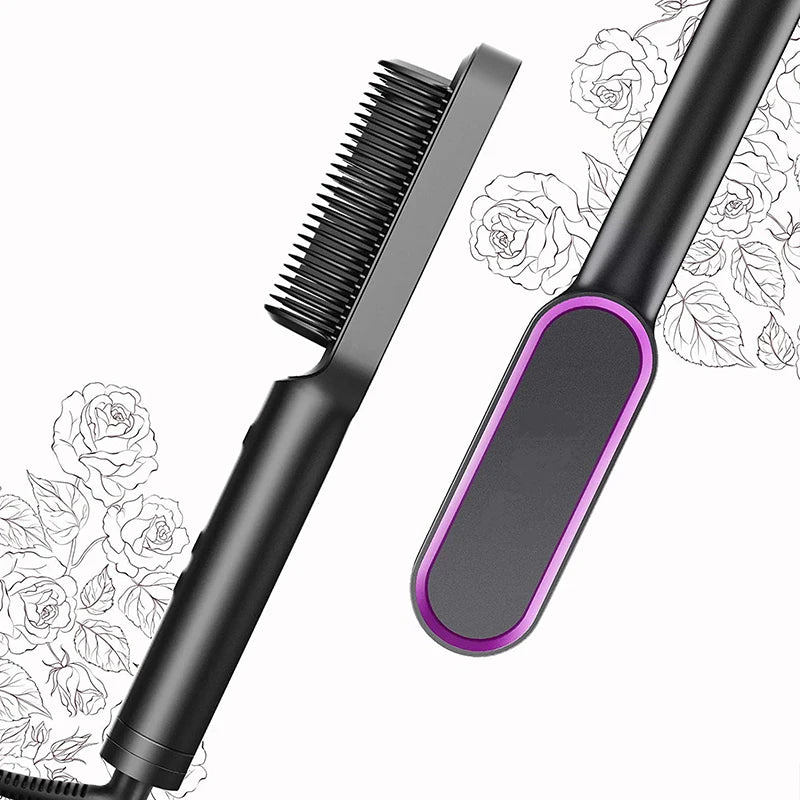 Brosse lissante électrique professionnelle et tendance à chauffage rapide en céramique